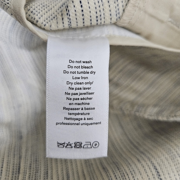 Rag & Bone Cargo Shorts Linen Beige Tan Stripe High Rise Short 10 - Picture 6 of 6